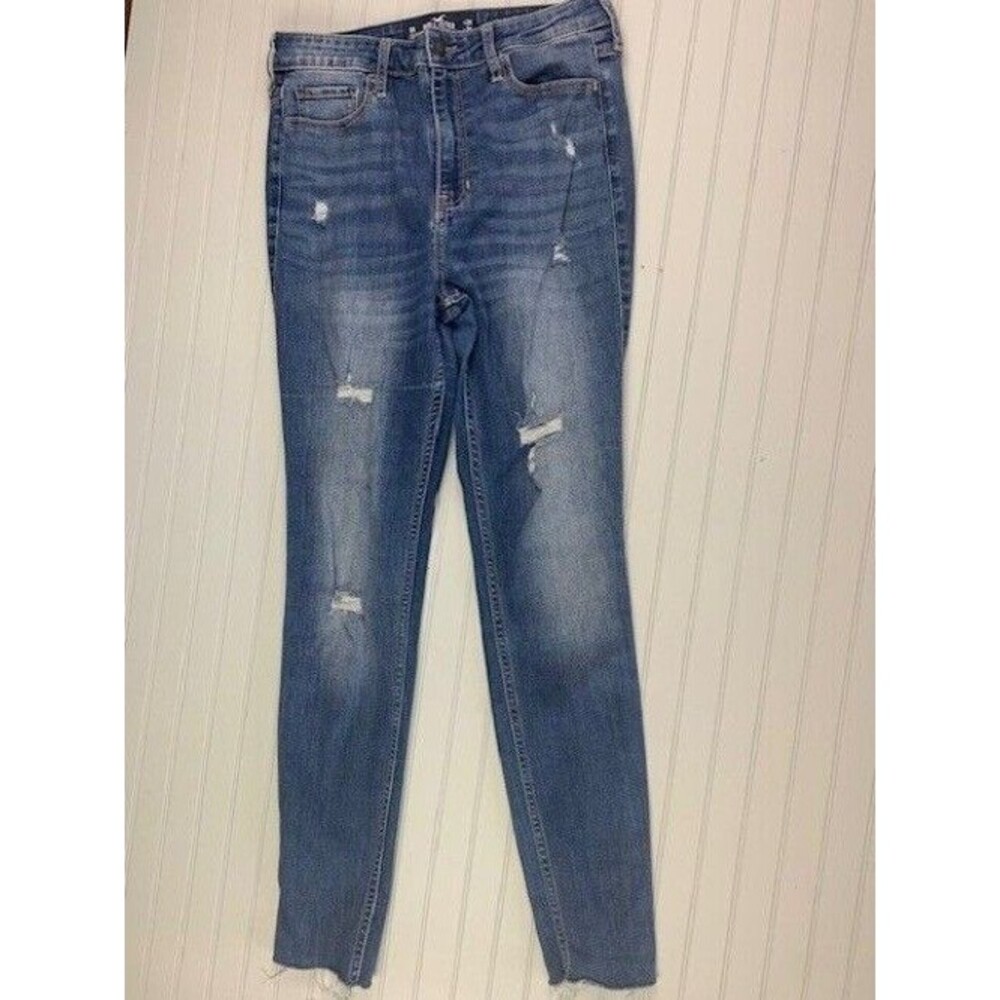 Hollister Size 9 Womens Jeans Ultra High Rise Super Skinny Stretch Distress
